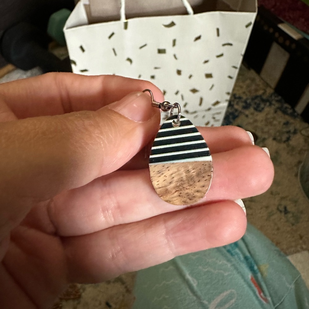 Wooden and acrylic earrings